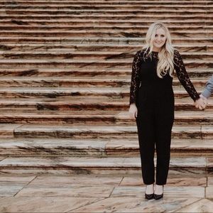 Draper James Black Lace Jumpsuit